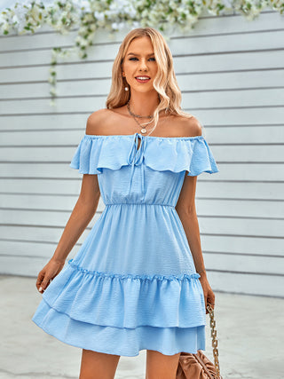 Women's Strapless Ruffled Dress