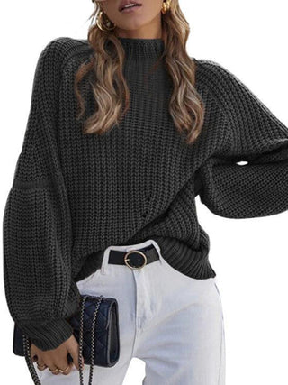 Solid Color Loose Turtleneck Sweater for Women