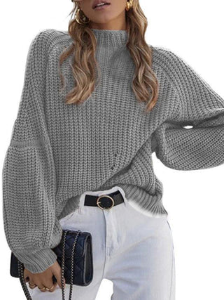 Solid Color Loose Turtleneck Sweater for Women