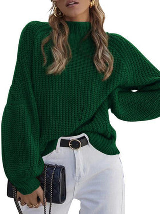 Solid Color Loose Turtleneck Sweater for Women