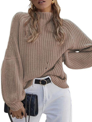 Solid Color Loose Turtleneck Sweater for Women