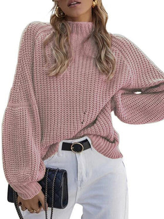 Solid Color Loose Turtleneck Sweater for Women