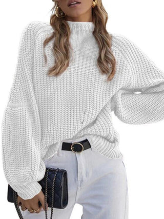 Solid Color Loose Turtleneck Sweater for Women