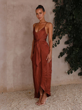 Satin French Knot Suspender Dress